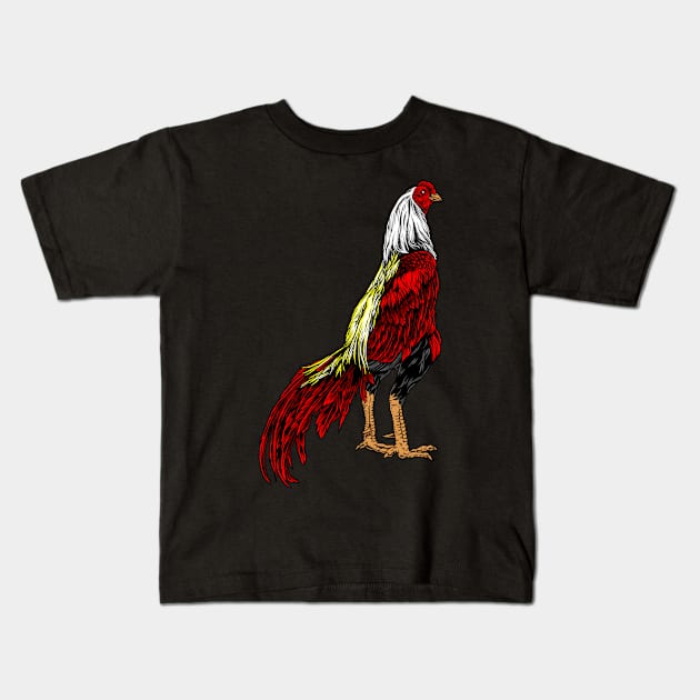 red rooster Kids T-Shirt by insane69